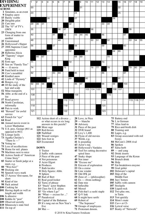 Printable Sunday Crossword